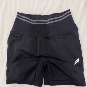 DOYOUEVEN Black Bike Shorts with Gray Accents